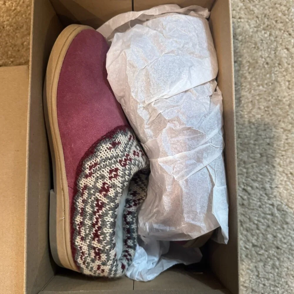 NWT Clarks Rose faux fur-lined slippers, size 8M - Picture 4 of 5